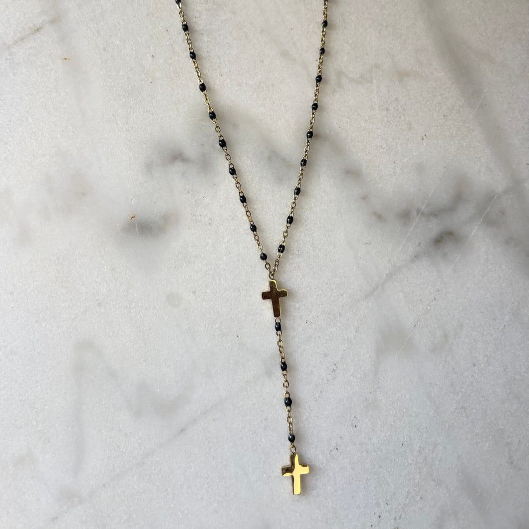 Collier ADRIA noir doré